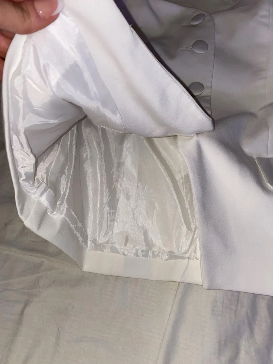 Vit axelbandslös korsettopp med knappar - 2