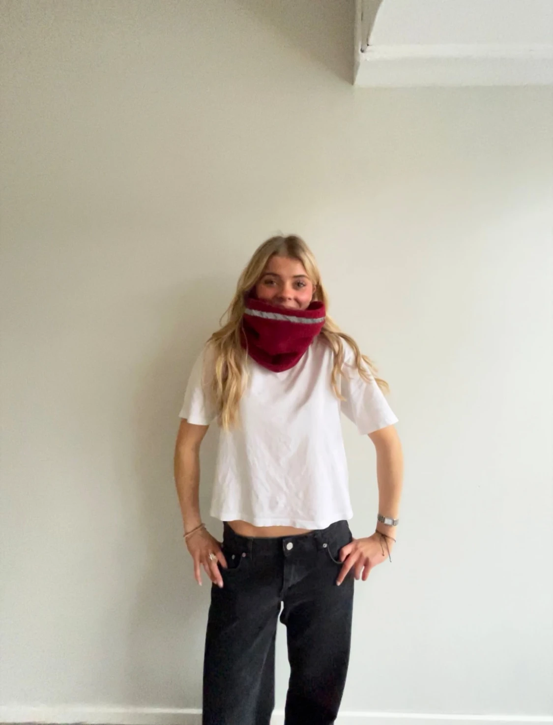 Fleece buff med reflex, blossa - 1