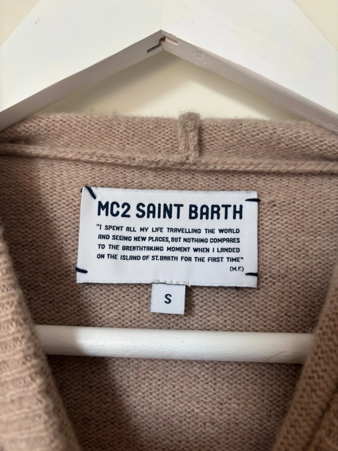 Beige stickad hoodie från MC2 Saint Barth - 2