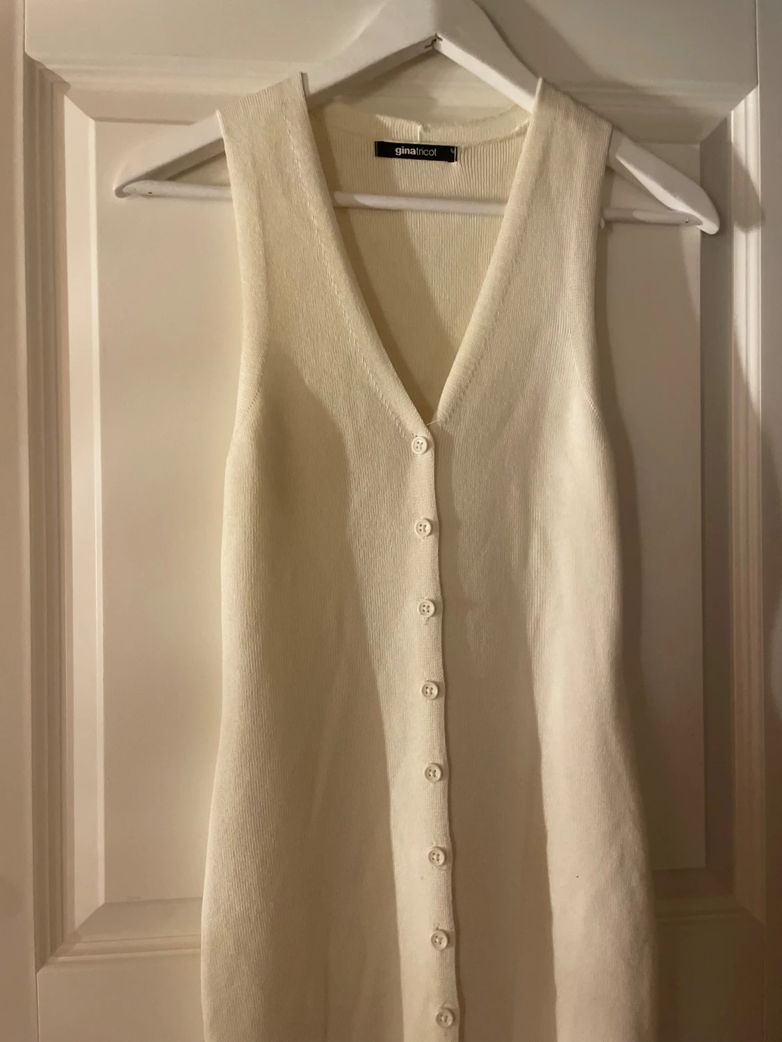 Vit lång stickad klänning Gina Tricot - 1