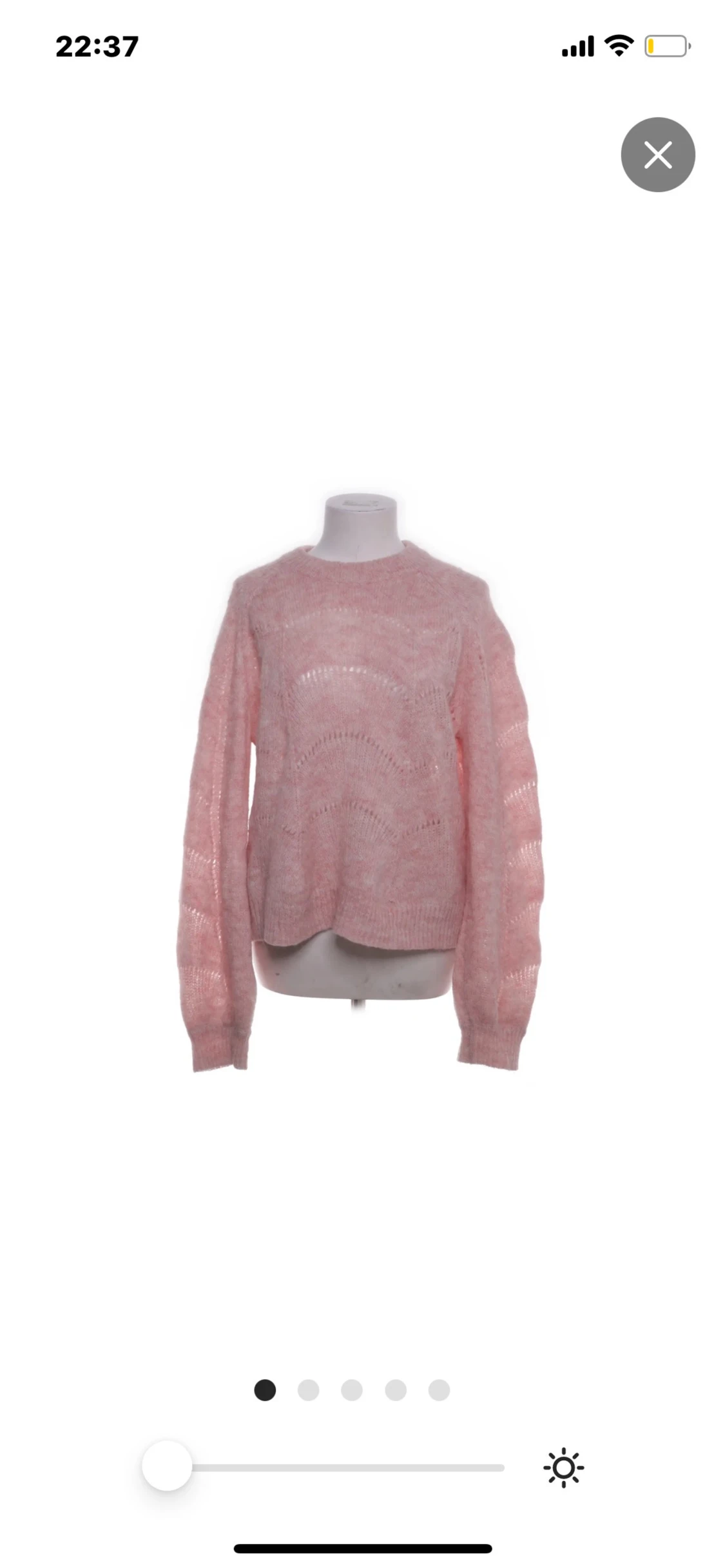 Ljusrosa stickad tröja med mönster - 4