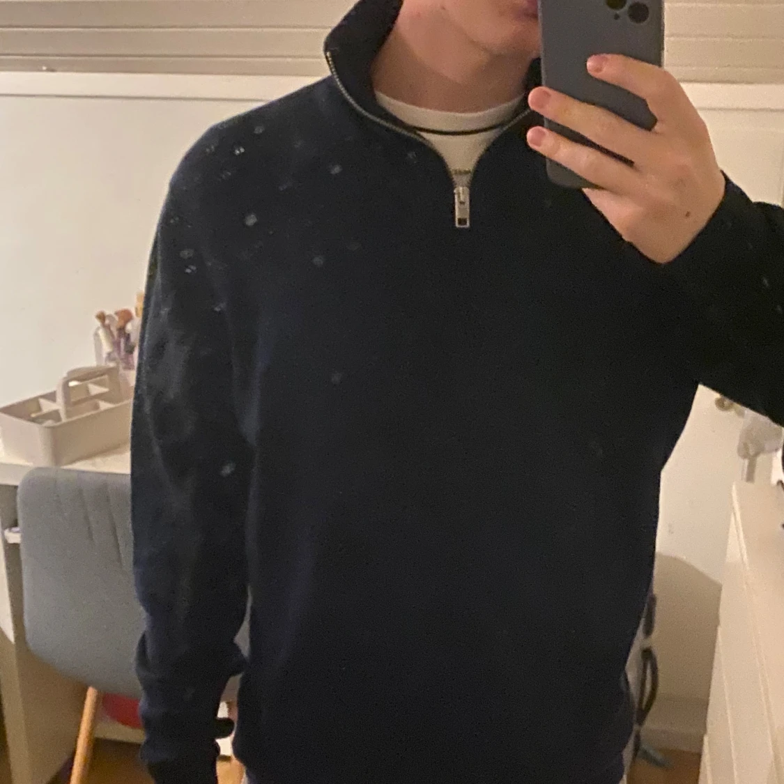 Marinblå half zip från Jack & Jones - 1