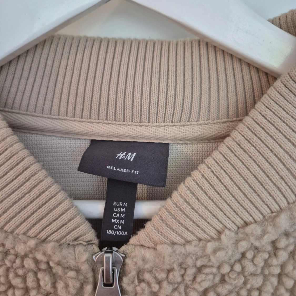 Beige teddyjacka från H&M, M - 2