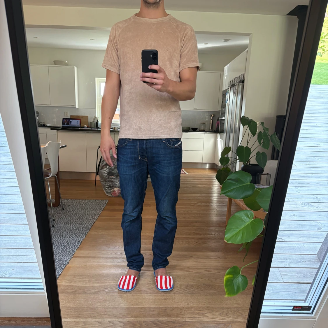 Beige frotté t-shirt från Aveny