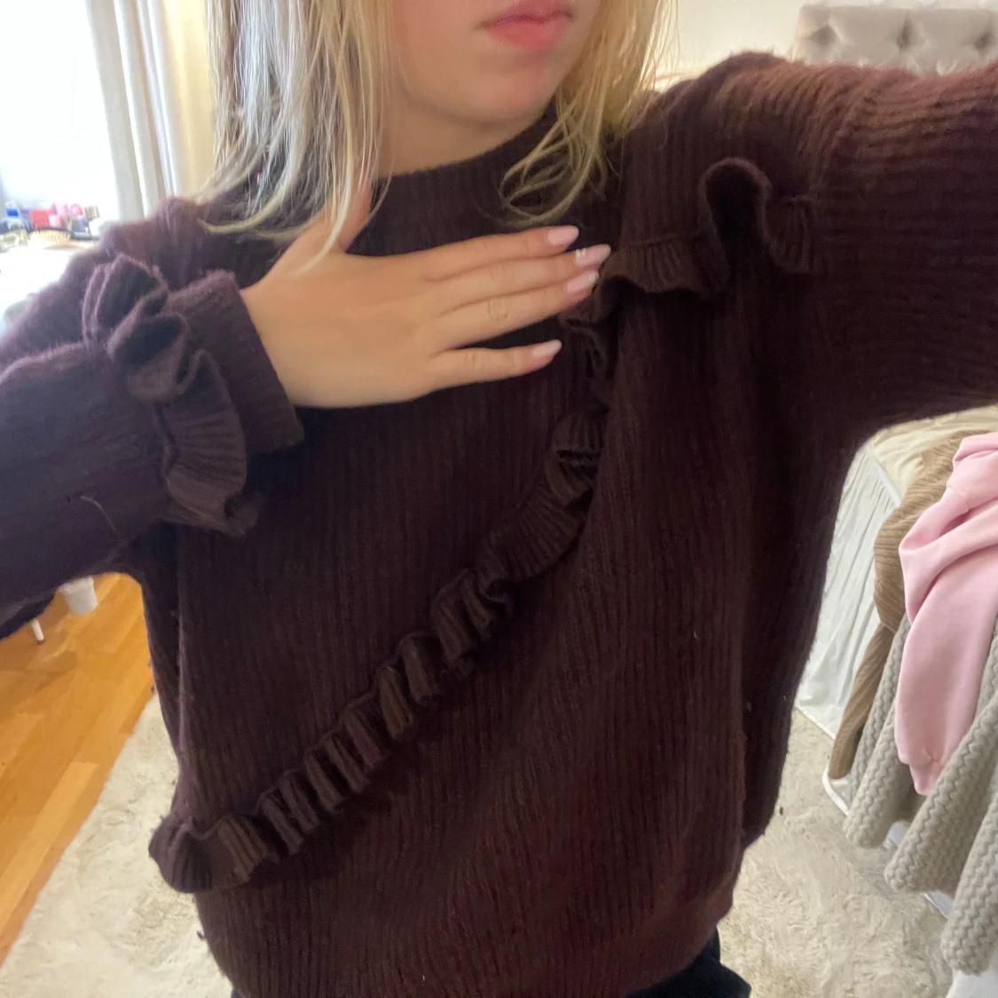 Vinröd  stickad tröja Twist & Tango - 1