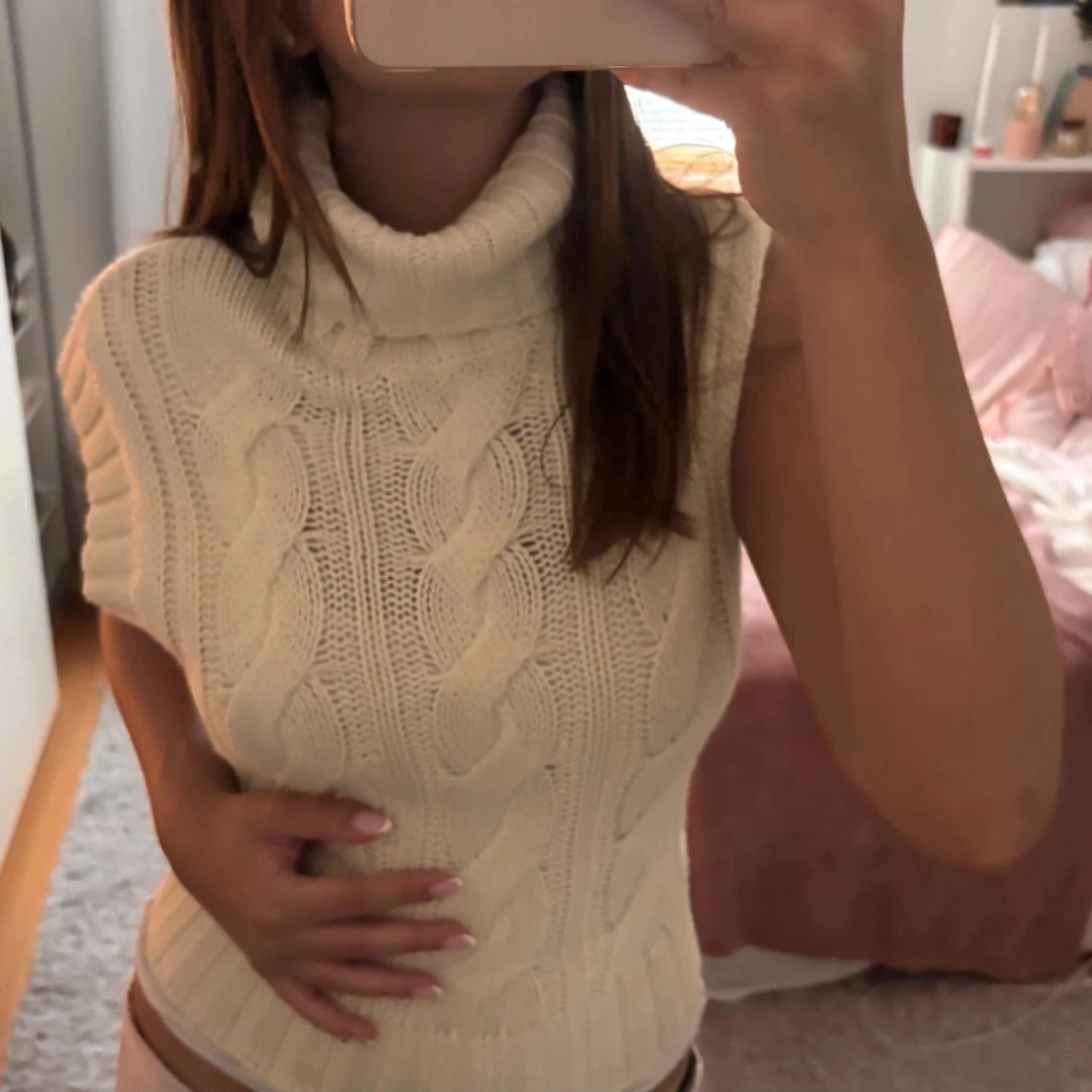  ärmlös stickad polotröja - 1