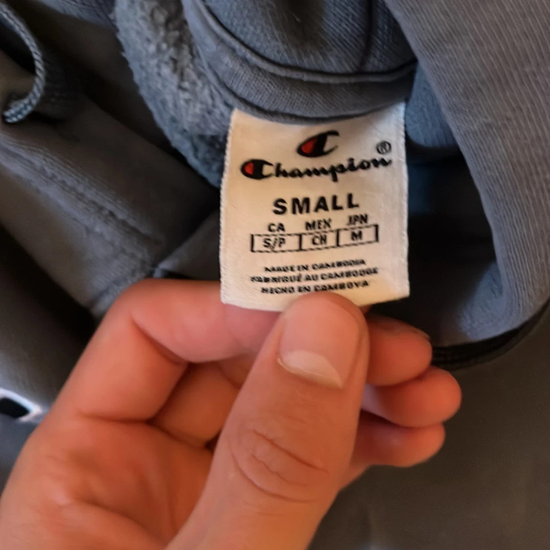 Grå Champion hoodie med logga - 2