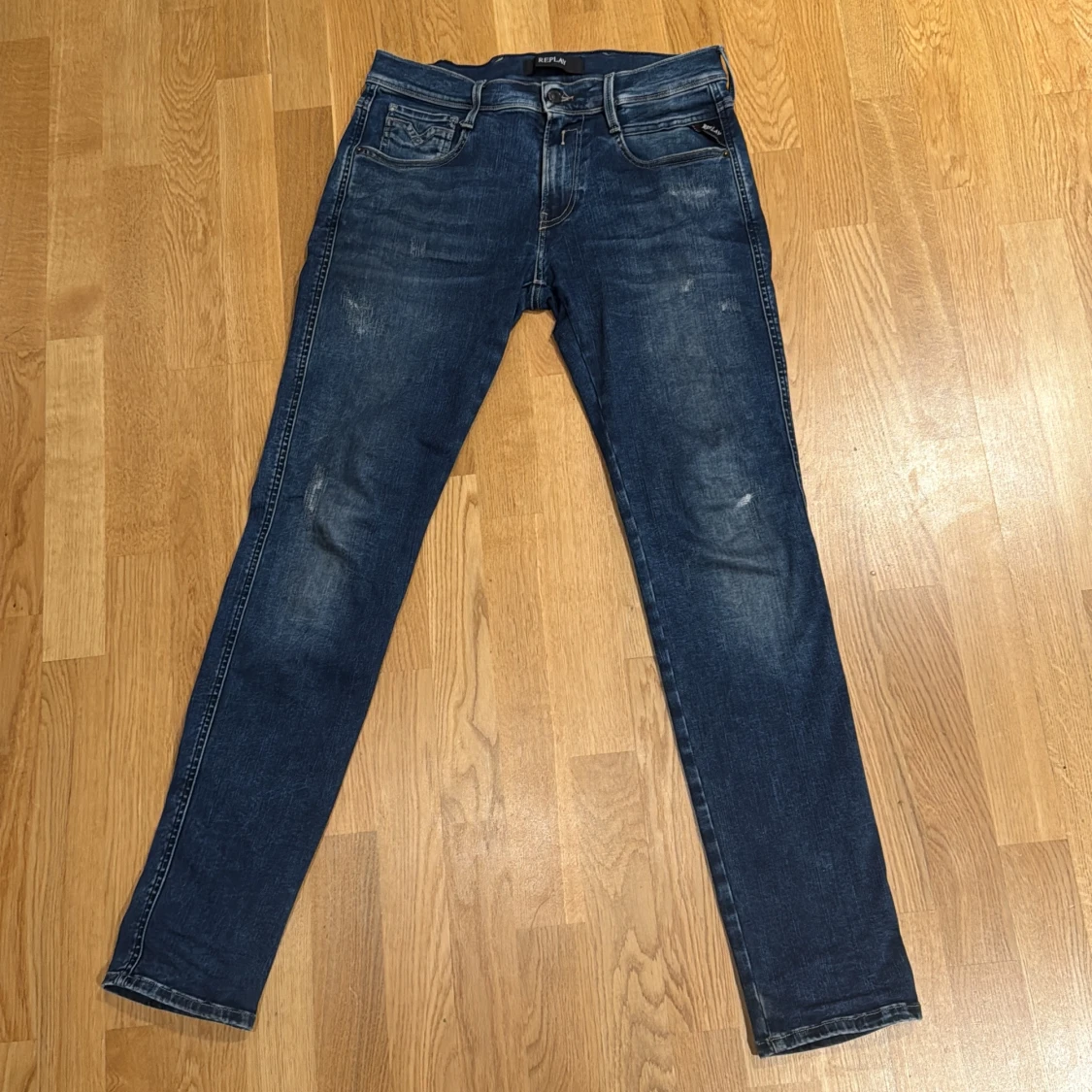 Blå Replay jeans, midwaist, storlek 30/32