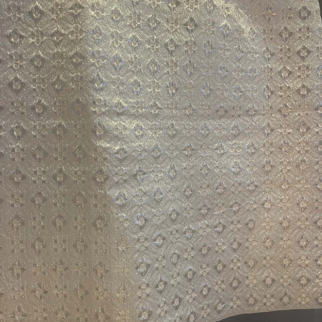 Vit och silver brokad minikjol - 3