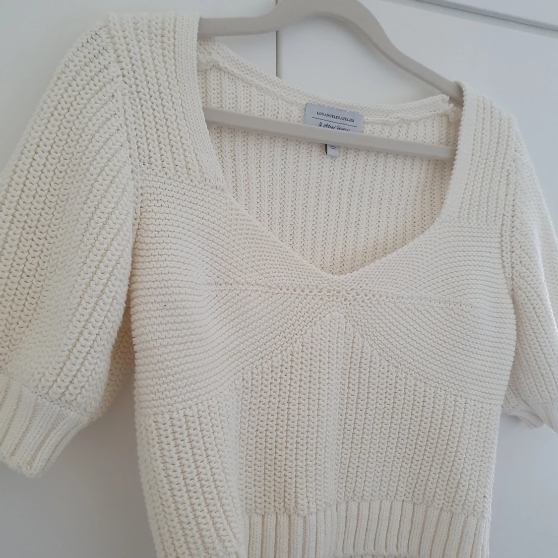 Krämvit stickad topp  - 3