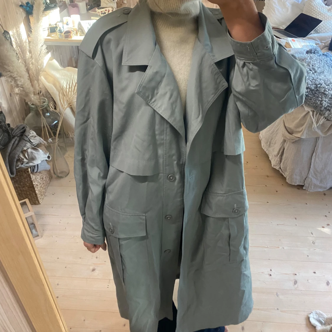 Blå / grå trenchcoat  - 2