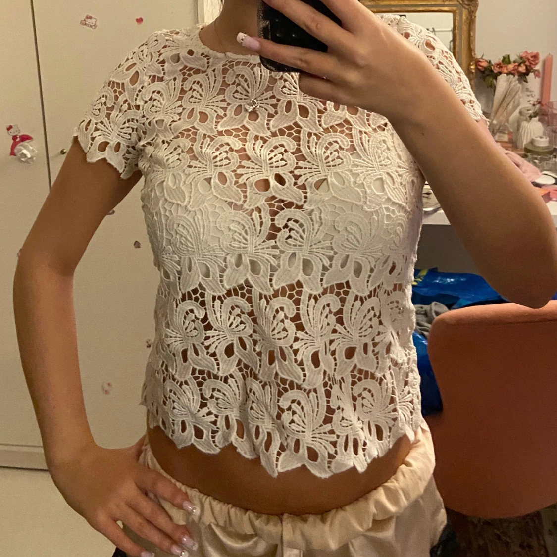 Vit spetsblus Zara - 1