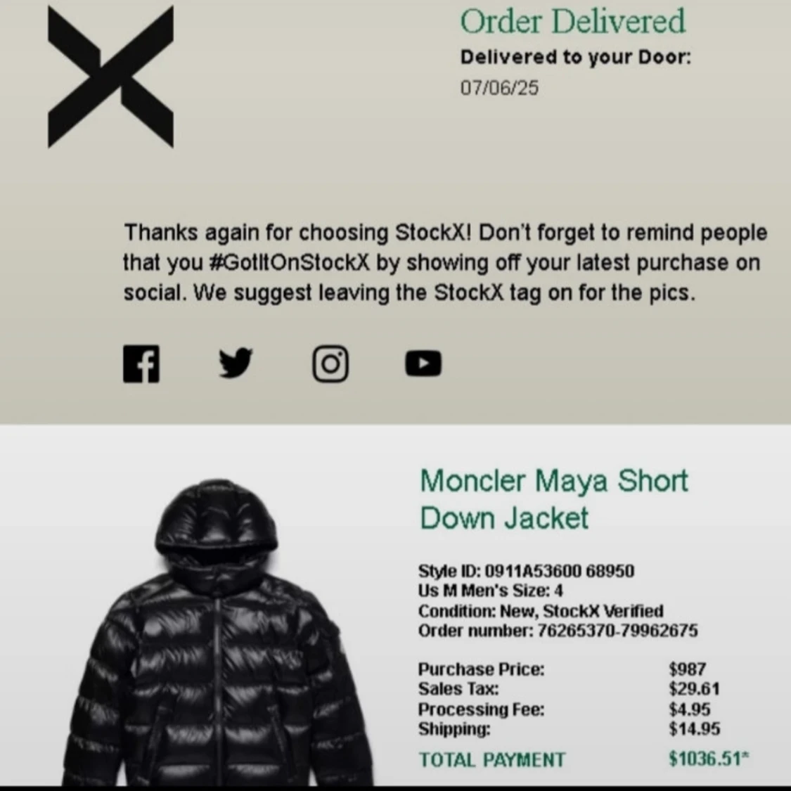 Svart Moncler pufferjacka med huva - 4