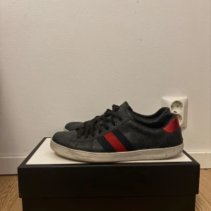 Gucci ace skor  - Gucci ace skor i bra skick har fortfarande jätte mycket liv kvar i sig, box medföljer. Skriv vid frågor är öppen för bud 
