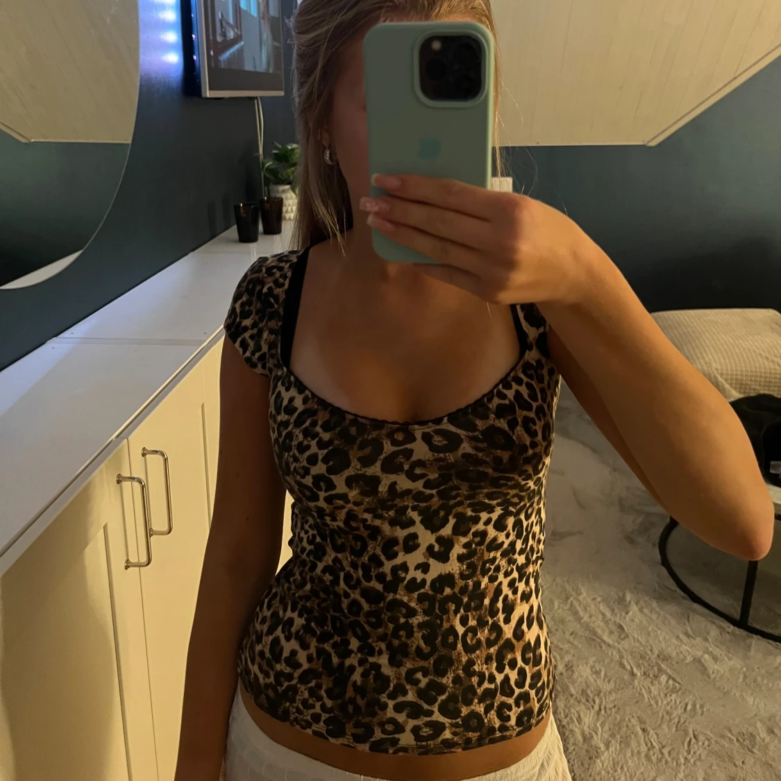 Leopardmönstrad tight topp