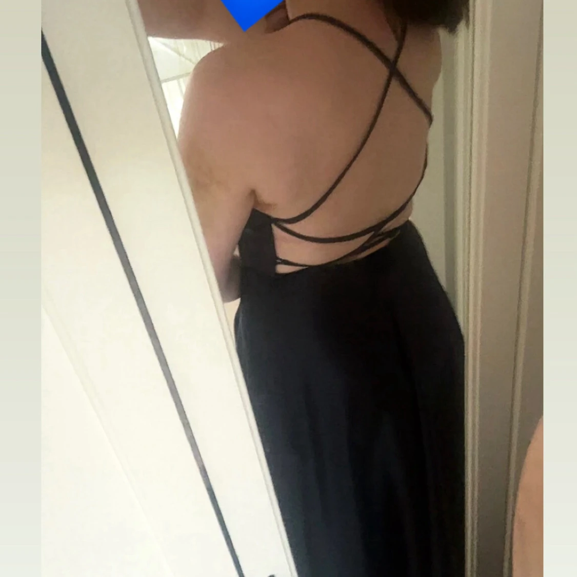 Blå balklänning med slits - 3