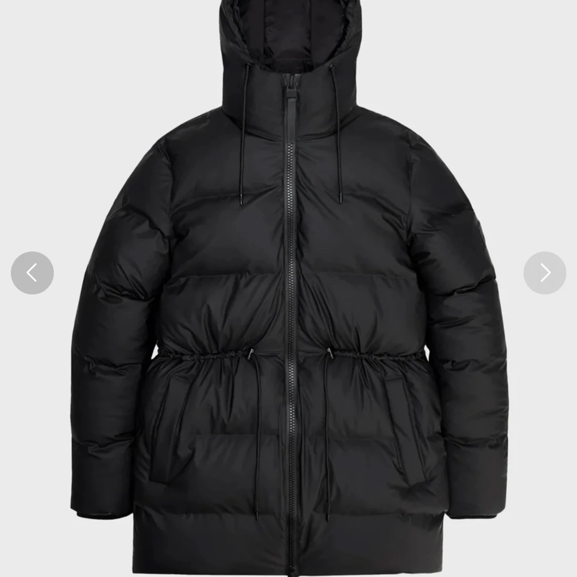 Svart lång pufferjacka från Rains - 1