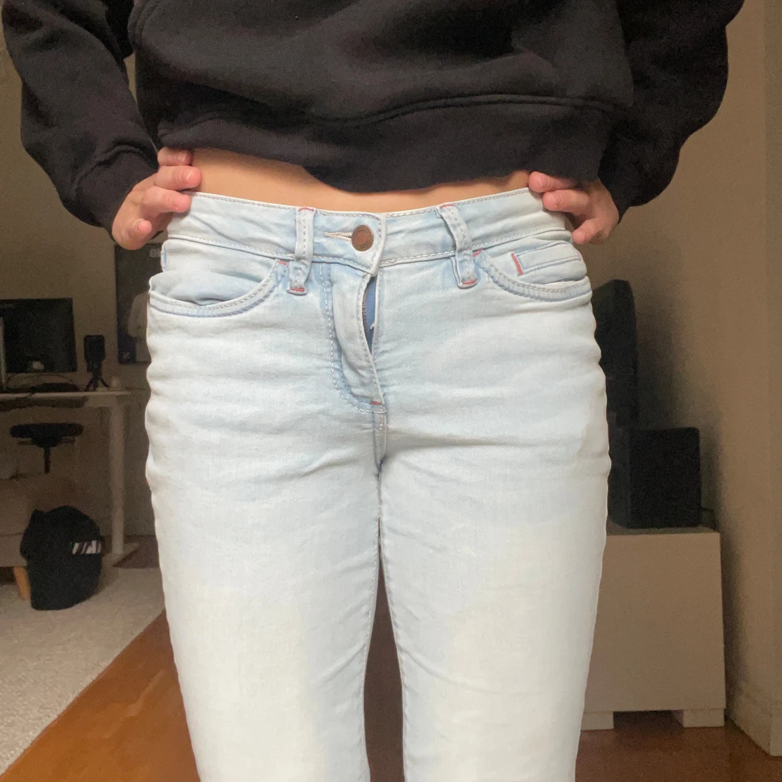 Ljusblå bootcut jeans - 2