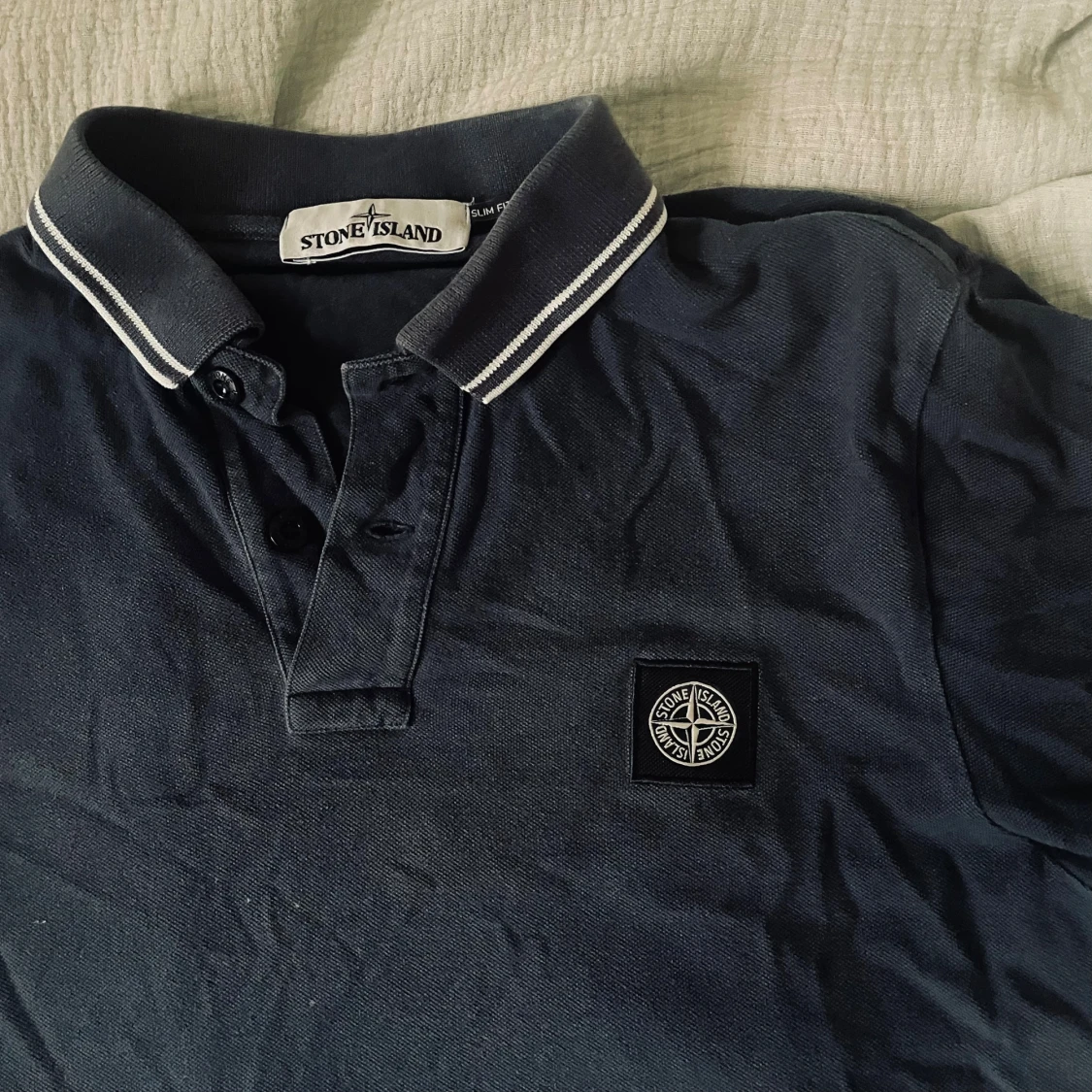 Mörkblå Stone Island Piké  - 2