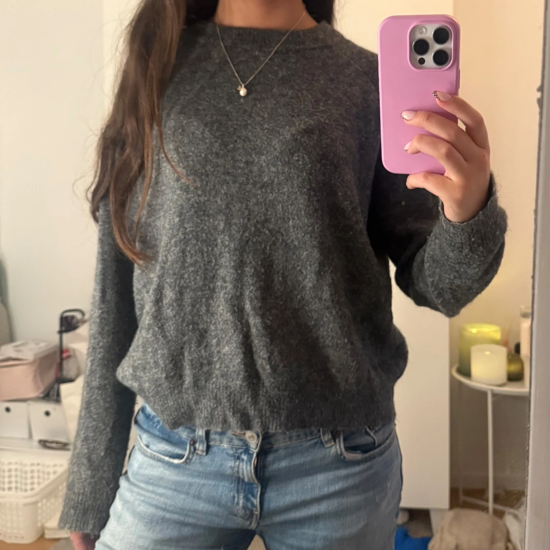 Mörkgrå stickad tröja från Zara - 2