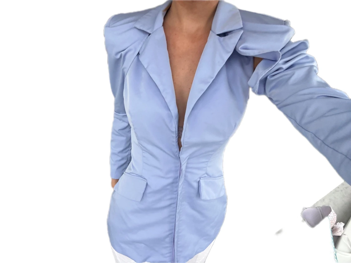 Ljusblå kavaj med axeldetaljer Pretty Little Thing - 2