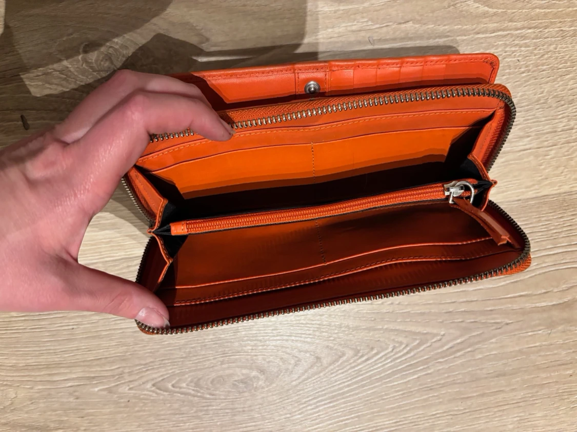 Orange skinnplånbok, Adax - 3