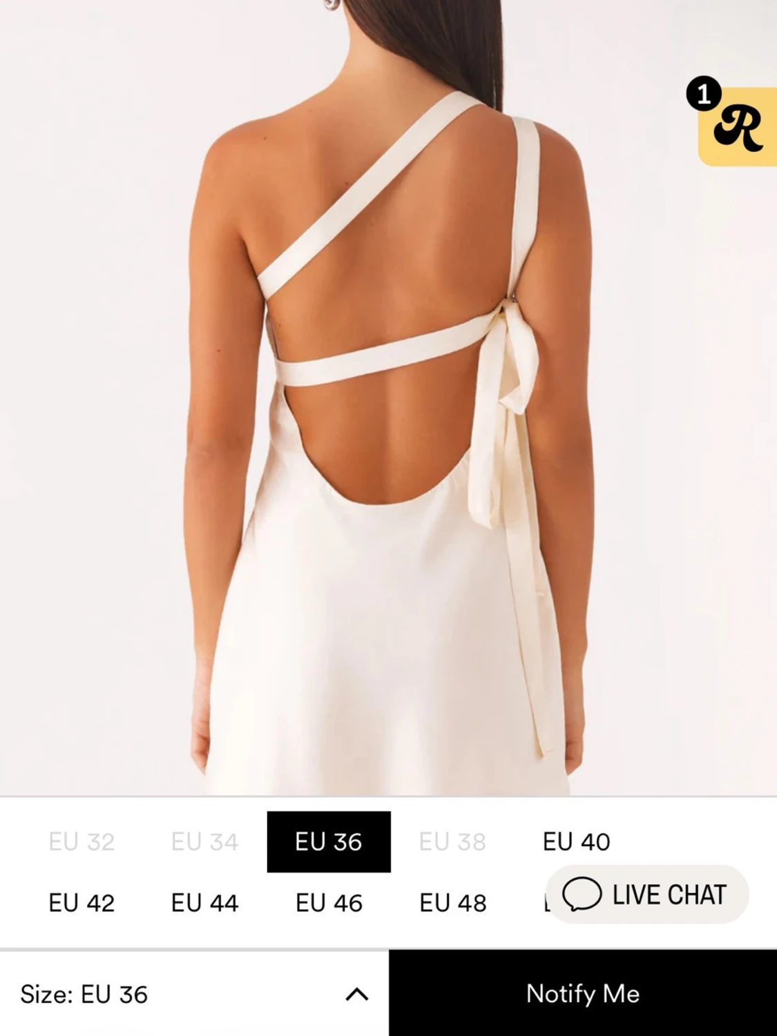 Vit omlott one shoulder klänning - 2