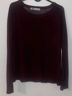 Vinröd skjorta från Zara - Säljer en vinröd skjorta från Zara i storlek S. Skjortan är tunn och lite genomskinlig!