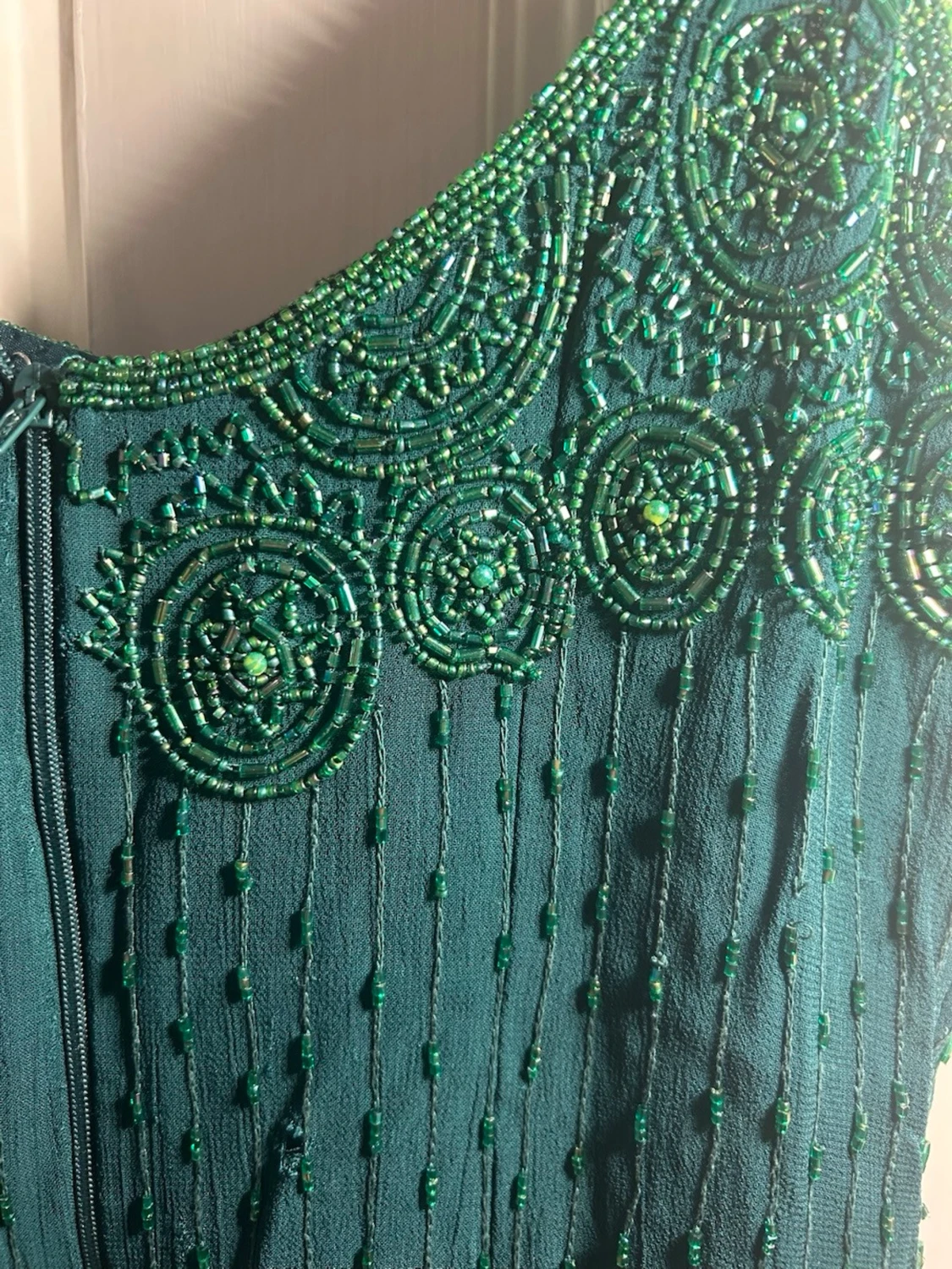 Grön pärlbroderad kortklänning Castelbajac - 1