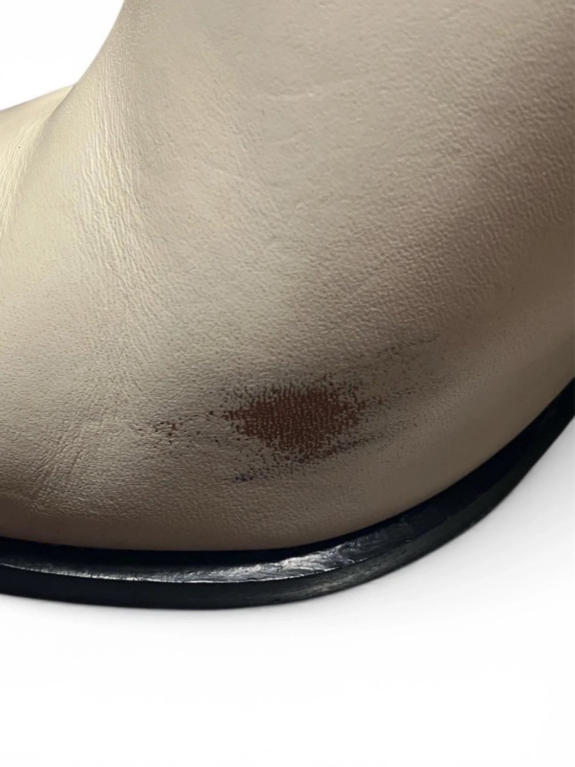 Beige och svarta klackskor i skinn - 5