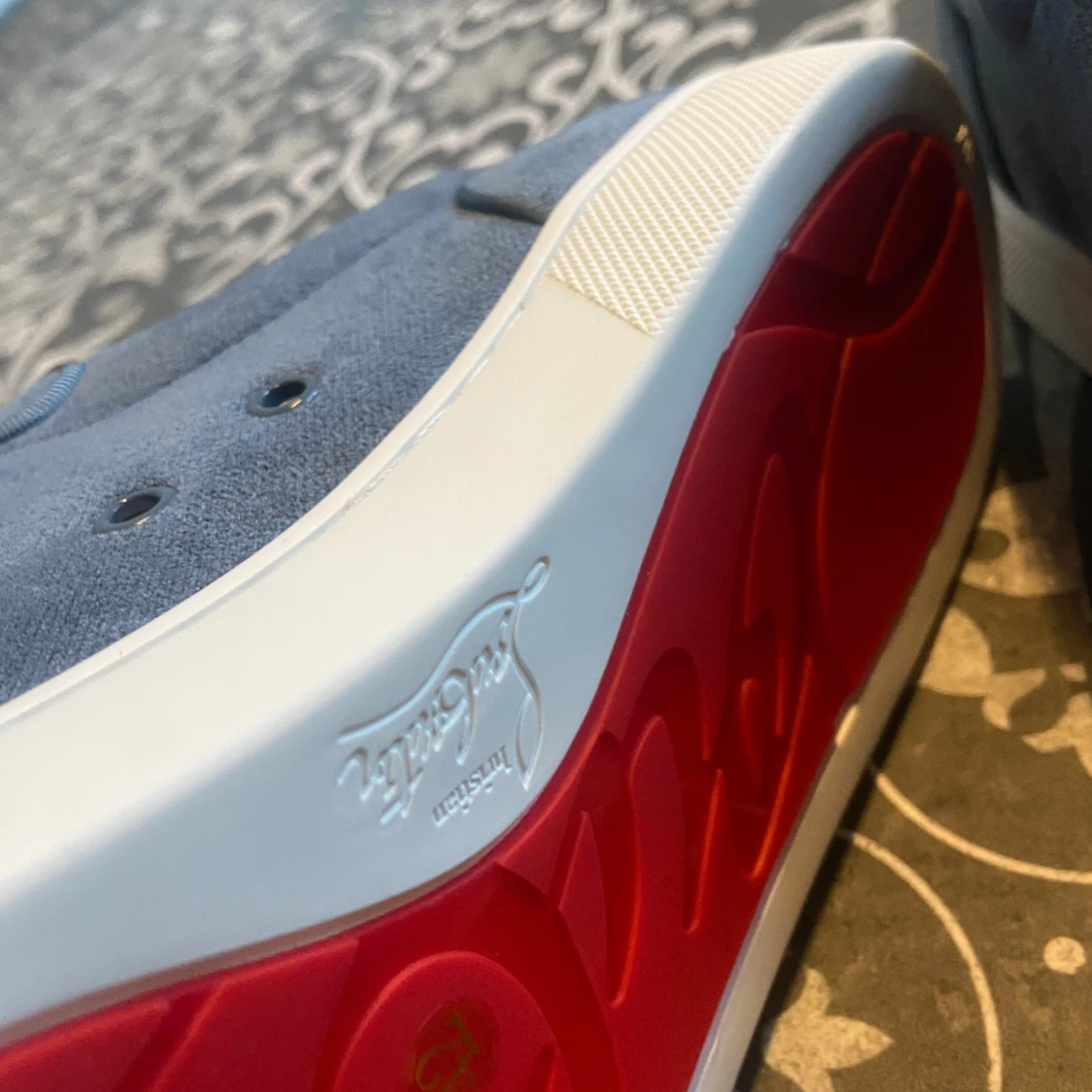 Blå mockasneakers från Louboutin - 4