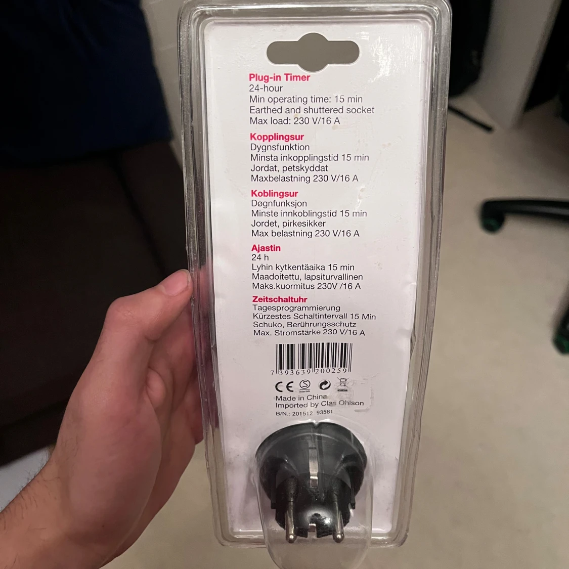 Plug-in Timer 32-3835 - 1