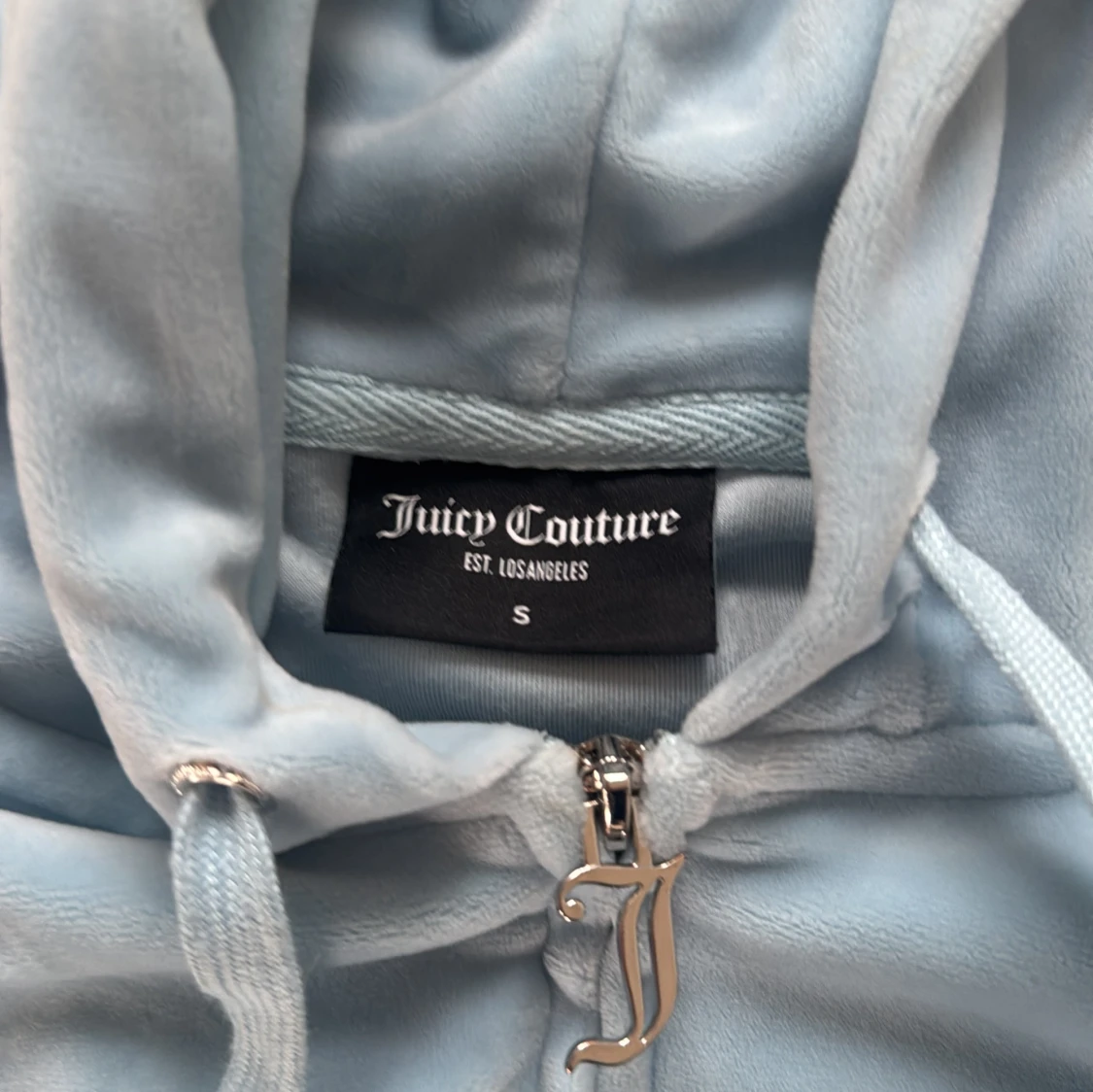 Ljusblå velour hoodie Juicy Couture - 2