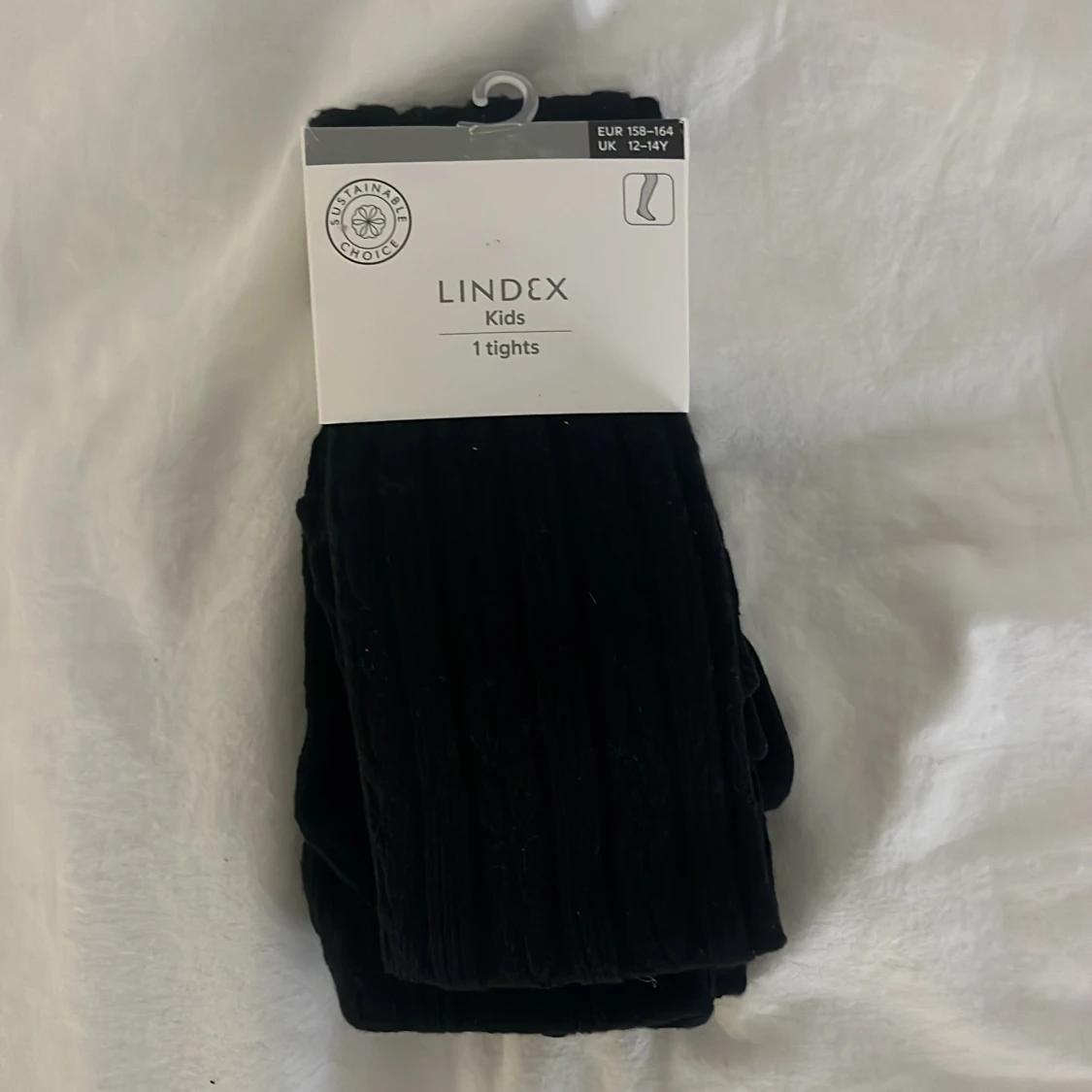 Svarta ribbade tights från Lindex