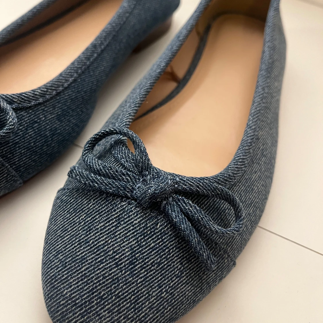Blå denim ballerina H&M storlek 37 - 3