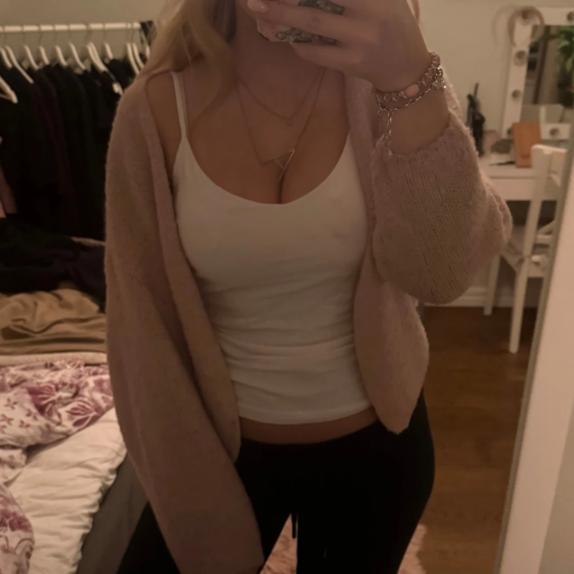 Ljusrosa stickad kofta💖 - 2