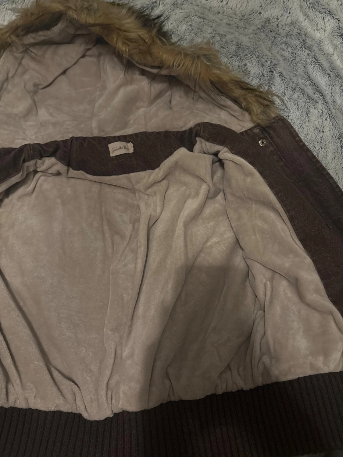 Brun bomberjacka med fuskpäls från Gabrielle's Vault - 3