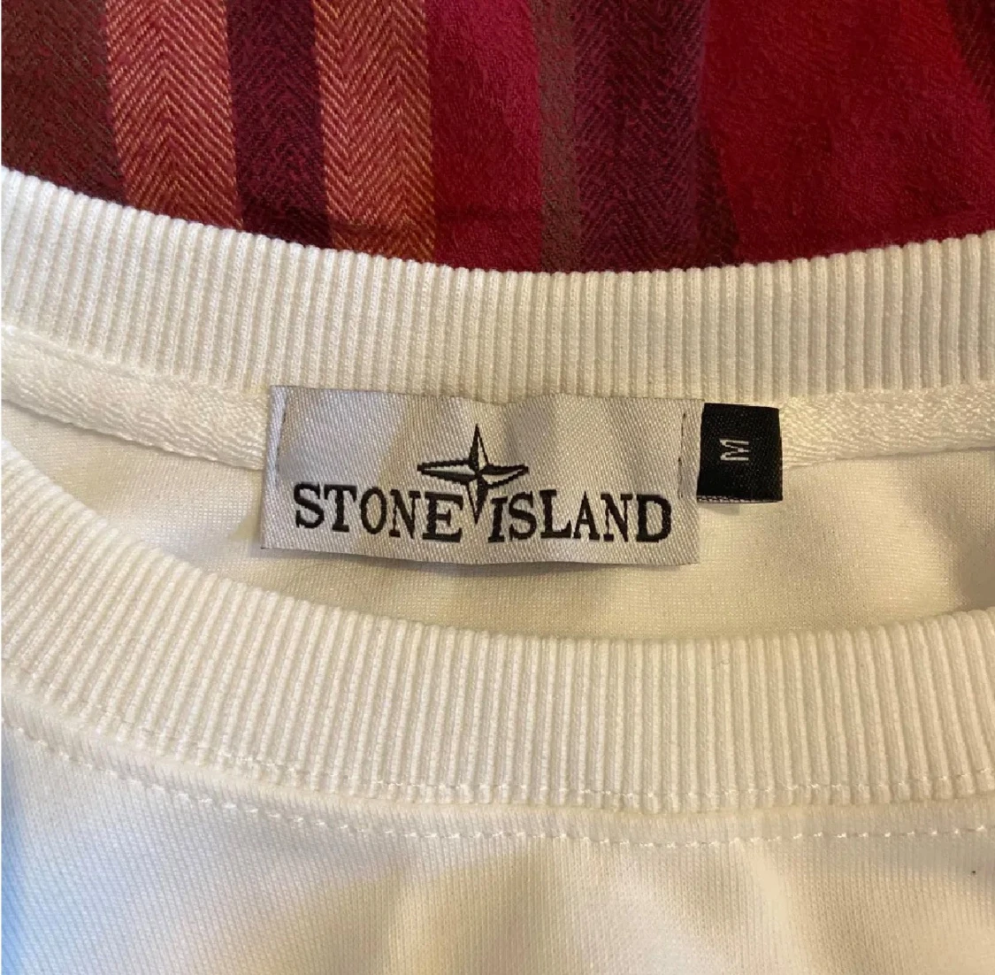 Vit stone Island hoodie utan luva  - 2