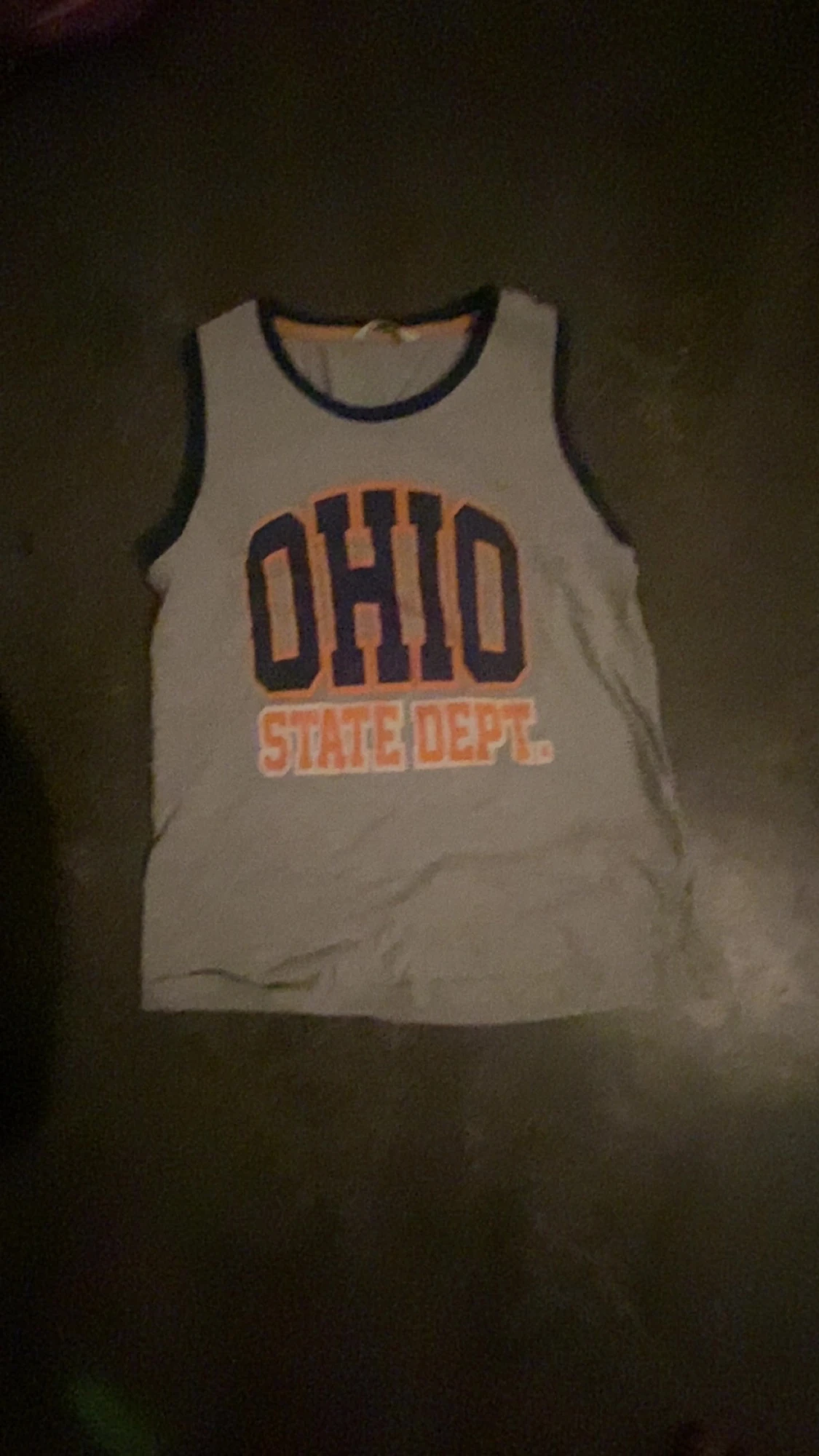 Grå linnetopp med OHIO-tryck från M&S