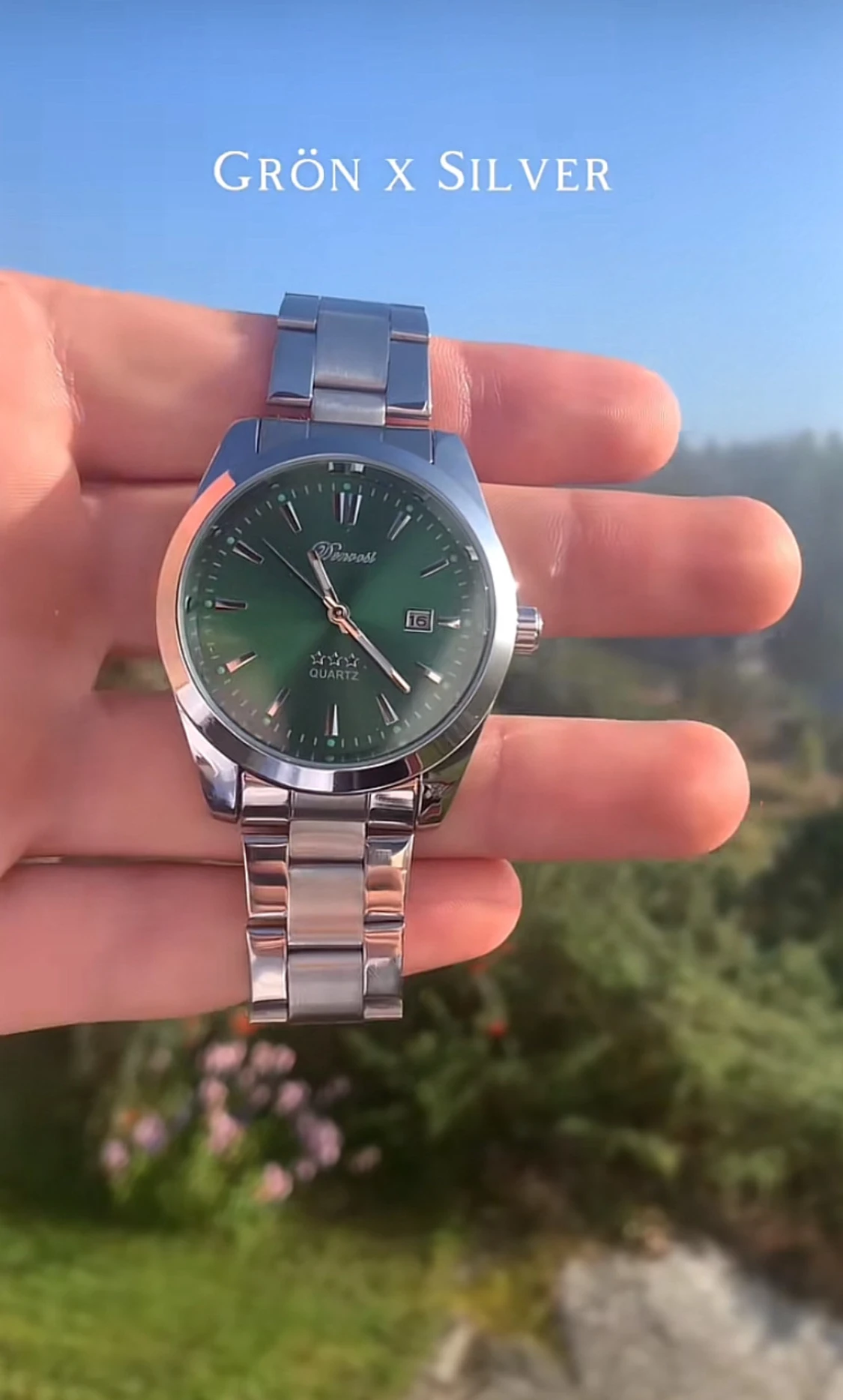 Old money🤩Silver färgad grön klocka x Doventi - 4