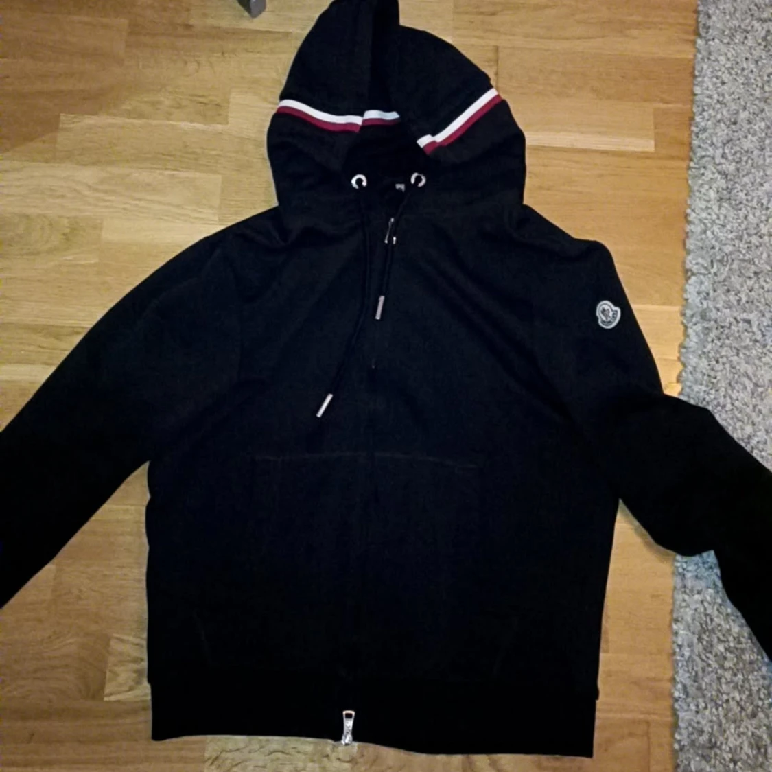 Svart Moncler hoodie med dragkedja - 1