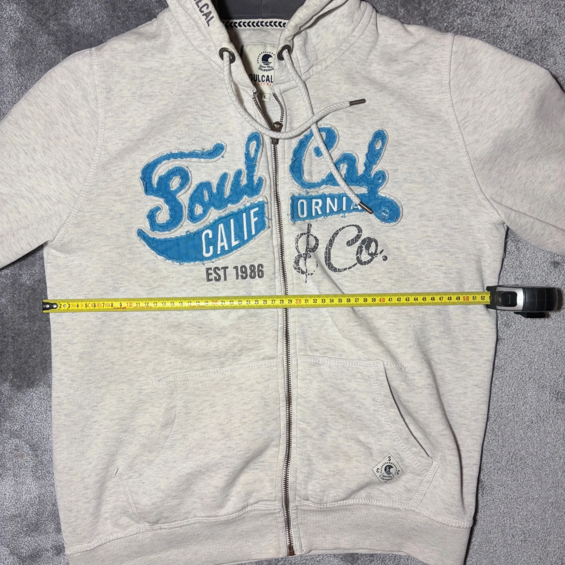 SoulCal&Co ljusgrå hoodie   - 4