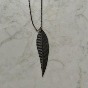 Minimalist Metal Leaf Necklace - Minimalist Leaf Necklace  Adjustable Chain Necklace  Brass Metal Finish  