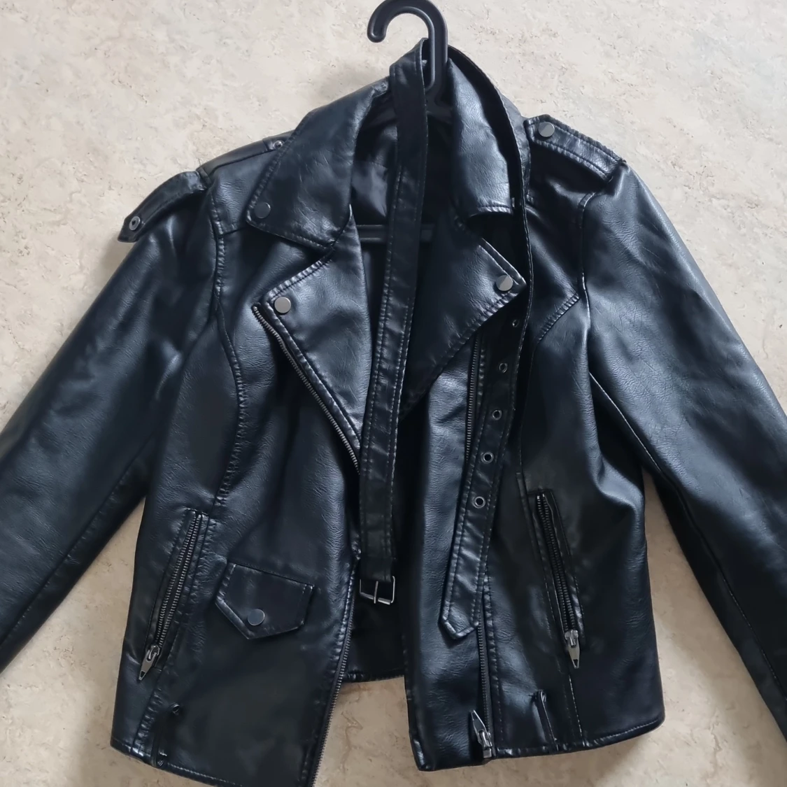 Black leather jacket