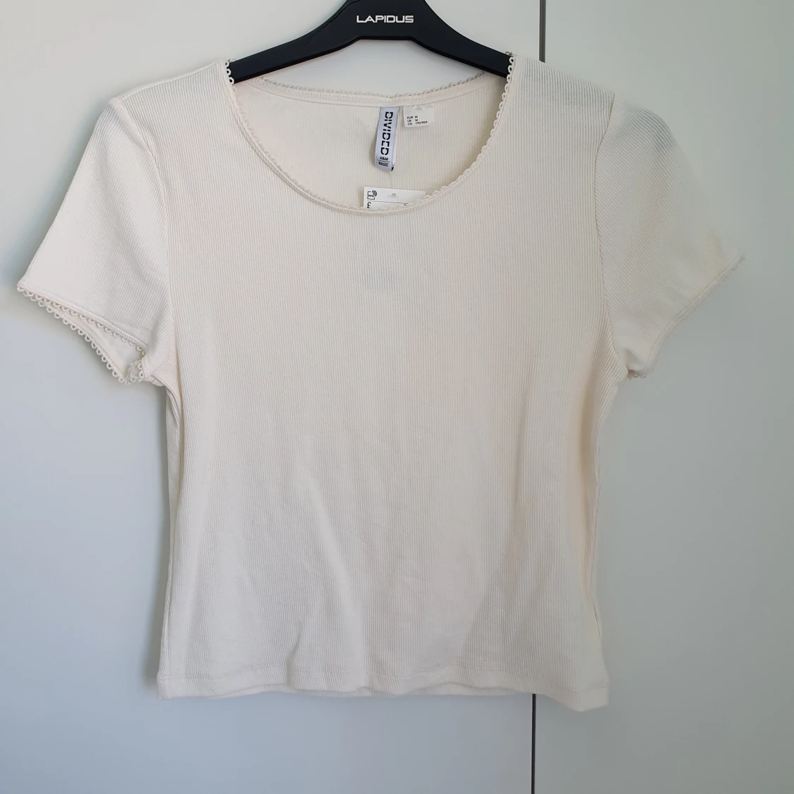 Vit ribbad t-shirt - 91