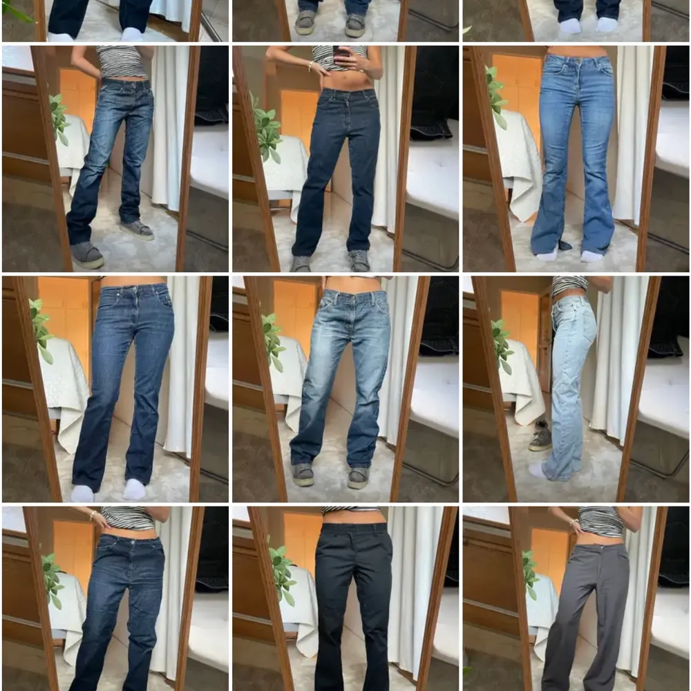 Säljer lågmidjade jeans för 180 kr o uppåt❤️‍🔥. Jeans & Byxor.