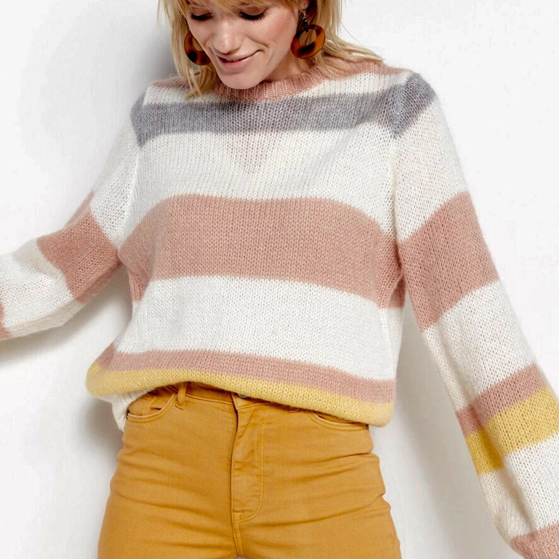 Lindex varm stickad  tröja i ullmix Ny! XL overize  - 90