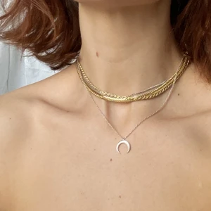 Halsband halvmåne  - Äkta silver! 