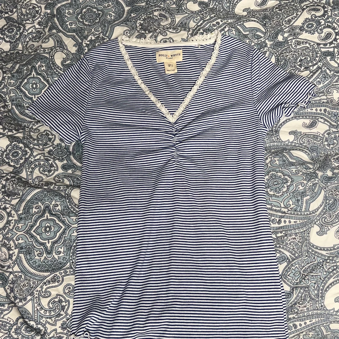 Randig blå T-shirt  - 90