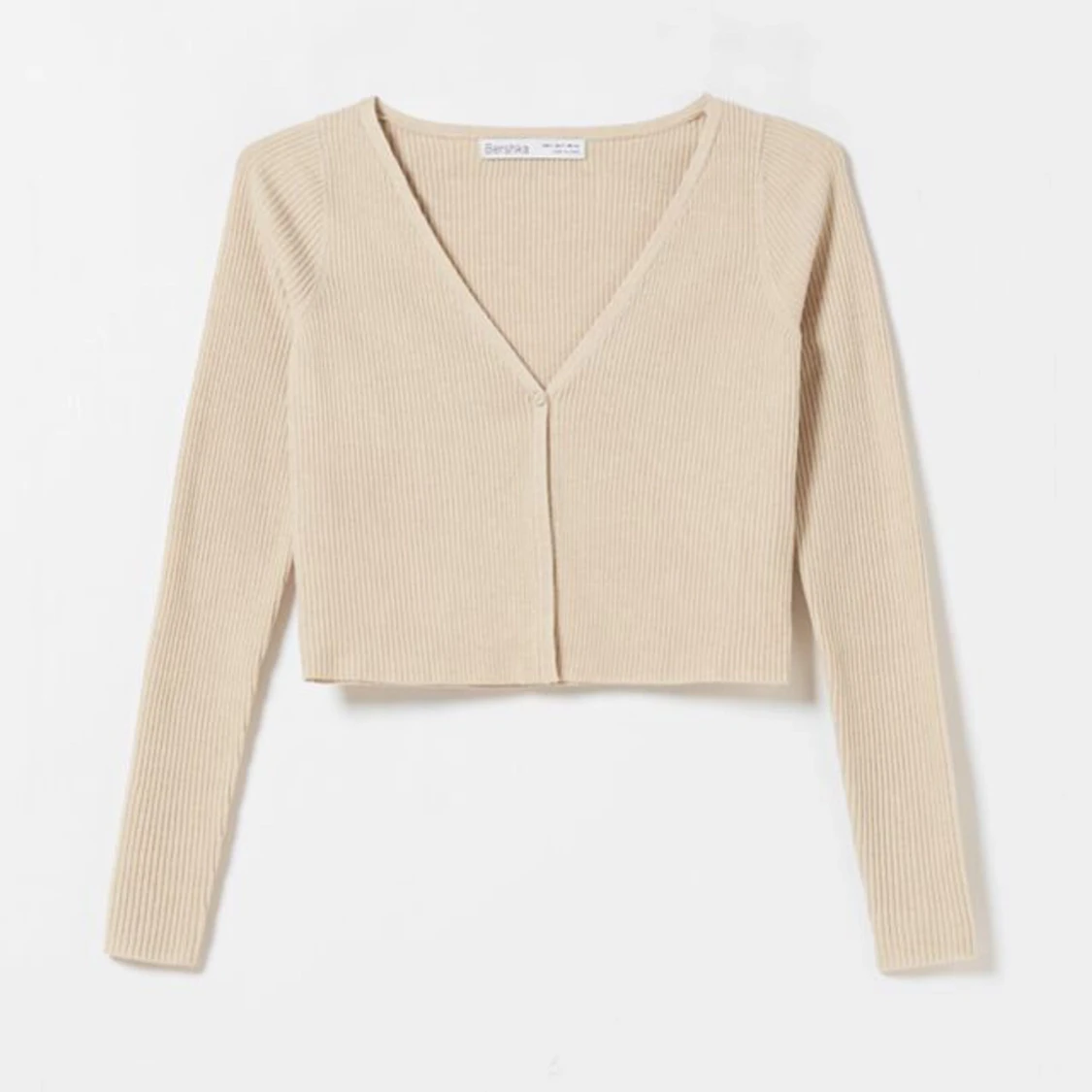 V-ringad ribbad cardigan